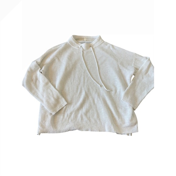 Eileen Fisher Waffle Knit Cotton Blend Mock Neck Pullover Sweater - Picture 2 of 5